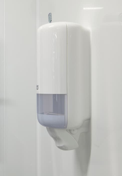 Soap holder directly attached using A-1010 Bio-Seal